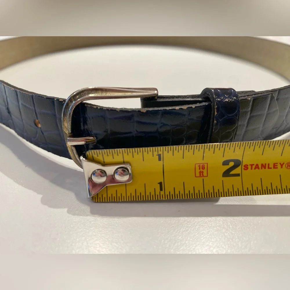 Blue Crocodile Embossed Belt